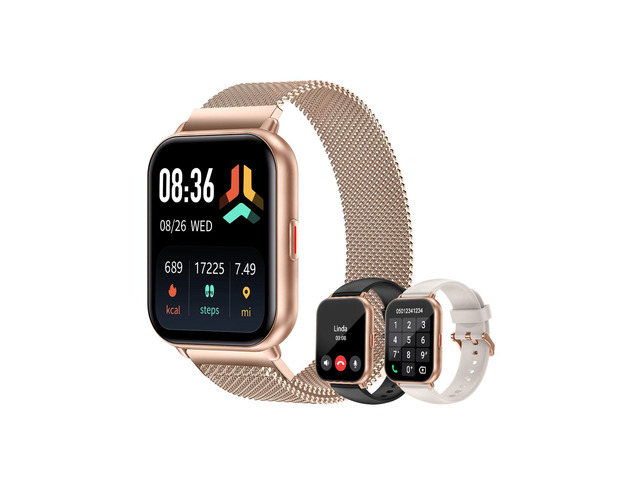 Smart Watches for Women Men (Answer/Make Calls, 3 Bands), 1.85' Fitness Tracker Watch for iPhone/Android Phones with Heart Rate Monitor Sleep/Steps...