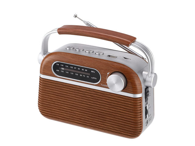 Vintage AM FM Bluetooth Radio with Powerful Sound, Retro Bluetooth Speaker Radio, Support USB/SD Card, Plug in Wall AC Power & Battery Powered &...
