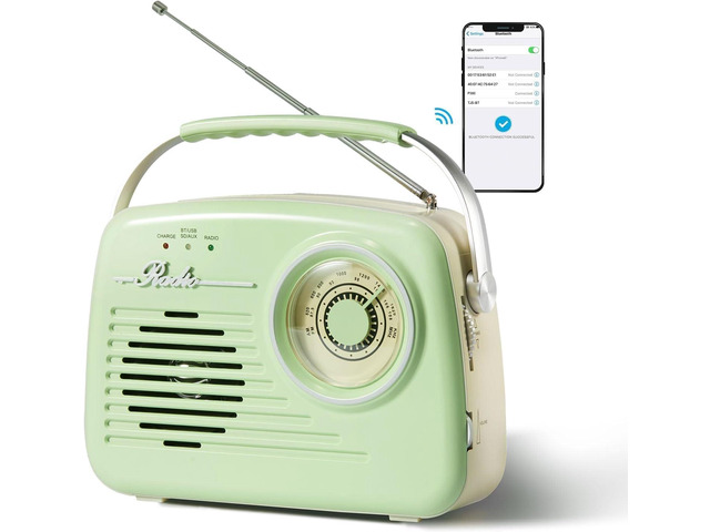 Radios Portable AM FM, Bluetooth Speaker Portable Radio, Support USB/SD Card/Headphone Jack Playing for Home/Outdoor, Small Gifts for Seniors...