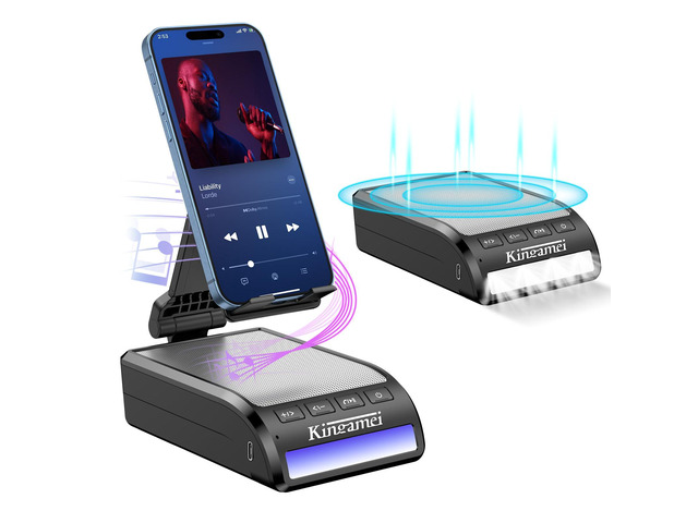 Birthday Gifts for Men- Adjustable Cell Phone Stand with Wireless Bluetooth Speaker Day Gifts for Him Wireless Induction Bluetooth Speaker with...