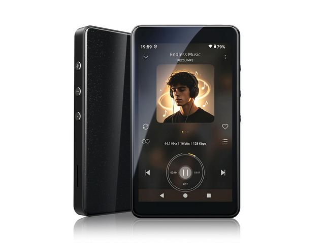 MP3 Player with Bluetooth 5.0 and WiFi, Android 14 System with Spotify, Audible and Play Store, 4'' Touch Screen, 40-Hour Battery Life, Parental...