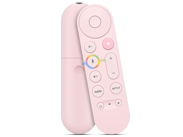 Voice Replacement for Google Chromecast TV Remote Compatible with Chromecast with Google TV & Streamer Remote Upgraded Pastel Pink