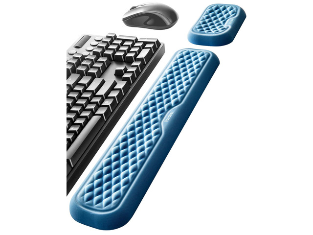 Wrist Rest for Keyboard and Mouse, Computer Ergonomic Wrist Support Pad, Soft Memory Foam Arm Cushion for Desk, Palm Hand Office Laptop...