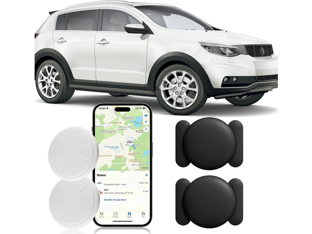 Mini Car GPS Tracking Device for Cars, Vehicles etc, 2PCS Real Time GPS Tracker for Vehicles Work with Find My (iOS Only), Hidden Car Tracker with...