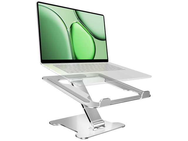 LRLKFX Laptop Stand Portable Foldable Aluminum Laptop Riser Height Adjustable Ergonomic Holder for Desk Compatible with MacBook Air Pro, Dell, HP,...