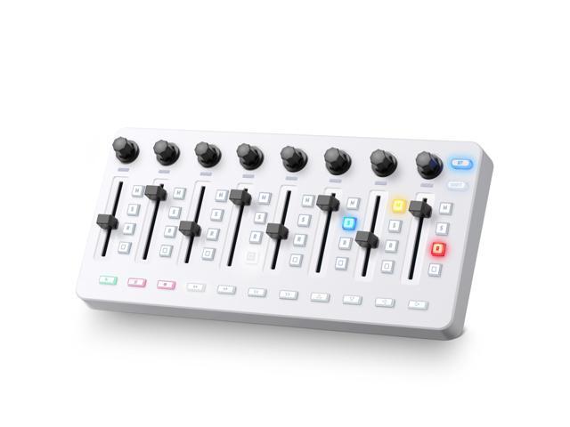 Wireless MIDI Controller Mixer, USB MIDI Keyboard for PC & Mac Portable design. 43 backlit buttons, 8 channel faders with LED, 8 assignable...