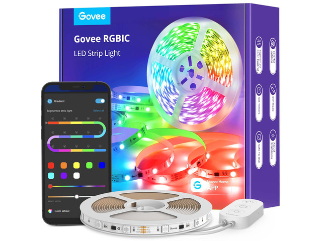 16.4ft RGBIC LED Strip Lights, Smart App Control Light for Bedroom Bluetooth Color Changing LED Lights, DIY Segmented Color, Enhanced Music Sync...