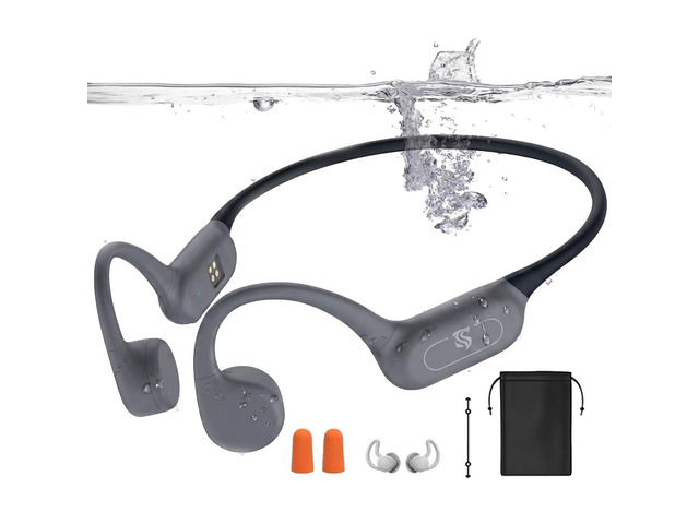 Swimming Headphones Bone Conduction Headphones Bluetooth IPX8 Waterproof Waterproof Earbuds for Swimming,Open Ear Earphones with MP3 Mode 32GB,8H...