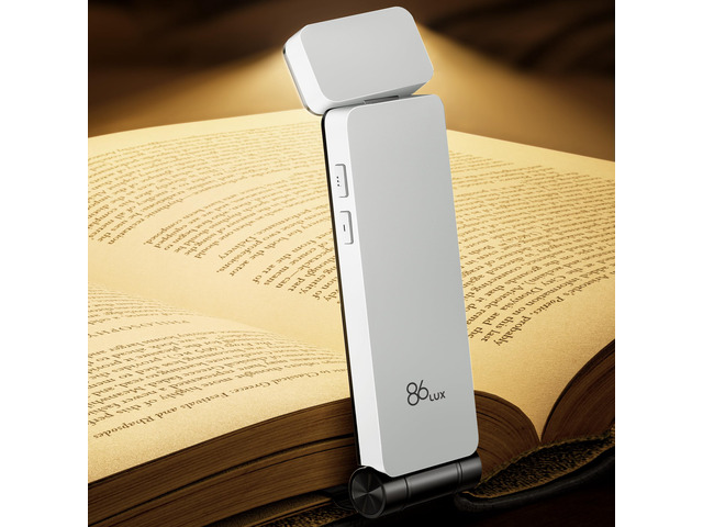 Book Light, Rechargeable Clip-On LED Reading Light for Bed 3 Color Temperatures with Stepless Dimming, Ultralight Bookmark Design for Book Lovers,...