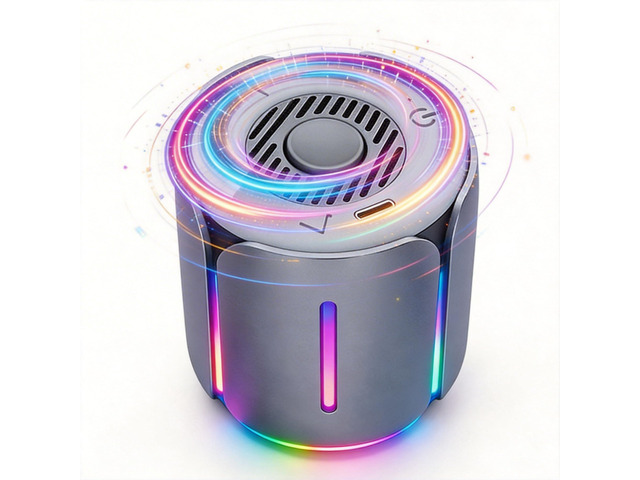 Portable Bluetooth Speaker with RGB Light, Spinning Desk Gadget 360° Spinning Metal Design with RGB Lighting, USB-C Rechargeable Portable Speaker...