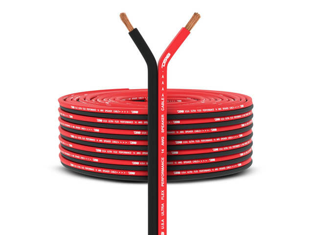 SW-14GA-100RB 14-GA Ultra Flex Speaker Wire Red and Black 100FT - Speaker Cable for Audio Applications