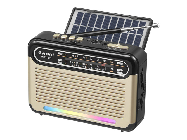 Portable Solar Radio AM FM SW with Rechargeable Battery Operated, Shortwave Bluetooth Radio Strong Reception, USB/TF Card Input, Solar Panel, Big...