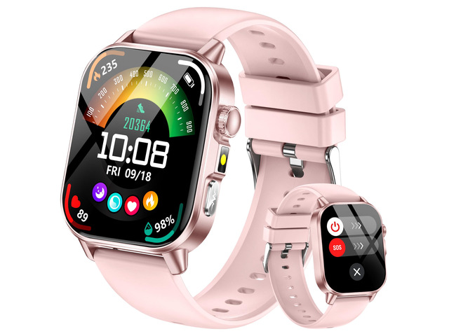 Smart Watch for Men Women, Health Fitness Tracker with 24/7 Heart Rate Blood Oxygen Blood Pressure Sleep Tracking, Bluetooth Calls, 450mAh Battery,...