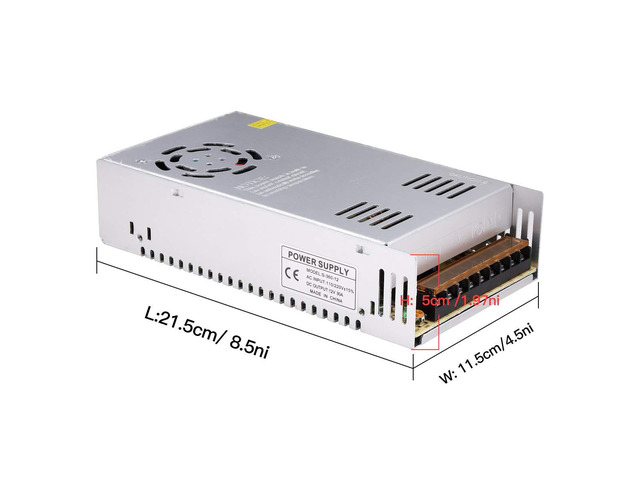30A 360W 12V DC Power Supply, Universal Regulated Switching AC 110V/220V to DC Converter (SMPS) Transformer Driver Adapter for LED Strip Lights,...