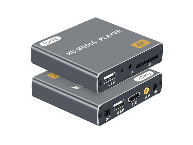 4K Full HD Digital Media Player for USB Drives/SD Cards, TV Digital Signage Plug & Play, Auto Play Resume Loop, H.265/HEVC, MP4, MKV, MP3, Photo,...