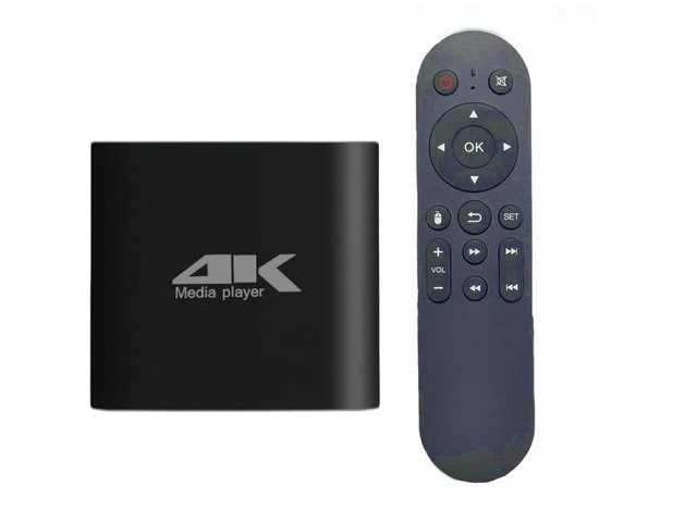 4K Media Player for USB Drive & MicroSD, Ultra HD Digital Signage Player with HDMI/AV Output, H.265 H.264 MKV MP4 Video, MP3 Music, JPG Photo, Auto...