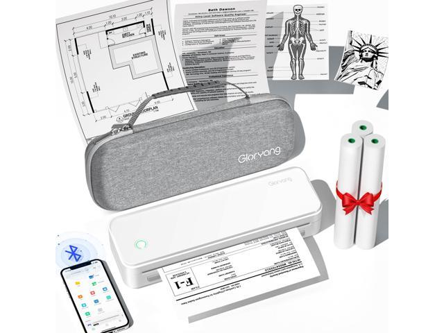 Inkless Portable Printer for Travel, Wireless Thermal Printer Supports 8.5 x 11 Inch US Letter Size, Bluetooth Machine Includes Carry Case and 3...