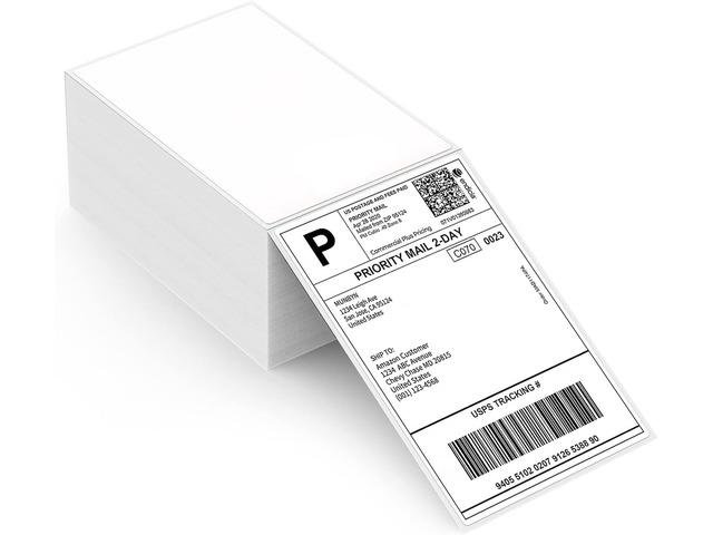 Thermal Direct Shipping Label (Pack of 500 4x6 Per Fanfold Labels) - Commercial Grade