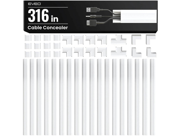 Cord Hider - 300 Cord Cover Wall Cable Hider, Cable Concealer, Wire Hiders for TV on Wall. Cable Management, Cord Hider Cable Raceway Wire Covers...