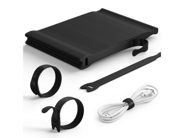 100Pack Reusable Cable Ties, 6-Inch Nylon Hook Loop Straps Durable Cord Organizer Cable Management Wraps, Wire Storage for Computer PC Home Office,...