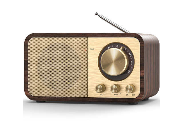 Vintage FM Radio with Best Reception, Rechargeable Retro Radios Portable Transistor Radio with 5W Speaker, for Home Outdoor Elder Gift, Support...
