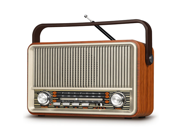 J-120 Radio Portable AM FM Plug in Wall & Rechargeable Battery Gifts Support AUX/TF Card/USB Playing Portable Transistor Radio,Retro Vintage...