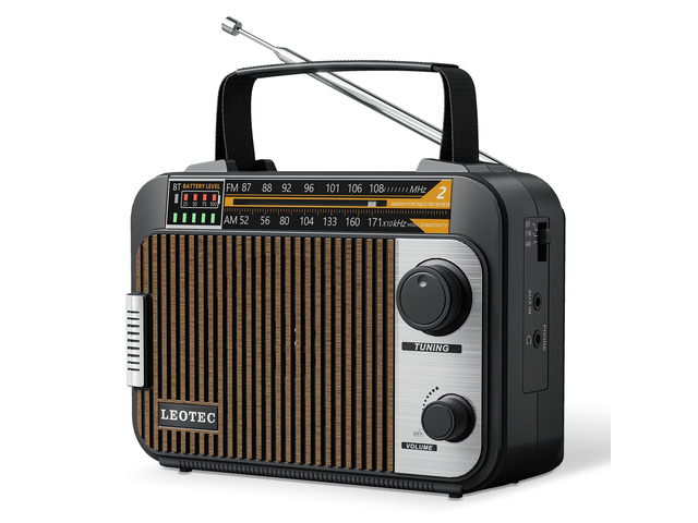 AM FM Radio with Bluetooth Rechargeable,Battery Operated,AC Power Compact pocket size,vintage transistor,rechargeable 1800mAh battery,AUX,big...