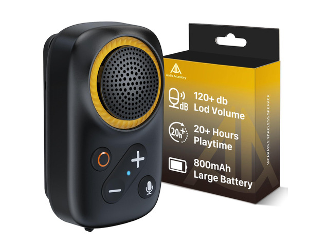 Wearable Bluetooth Speaker Clip On-Upgraded 800mAh Battery for 20 Hours Playtime, Waterproof Small Wearable Wireless Speaker with 120dB Loud Mic...