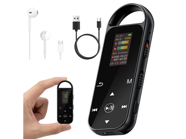 64GB Digital Voice Recorder,4600 Hours HD Voice Activated Recorder AI-Intelligent Noise Reduction,A-B Repeat,Touch Button,Password,USB-C...
