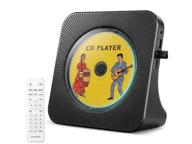 CD Player Portable Bluetooth Desktop CD Player for Home (Black) Portable CD Player with Bluetooth with Timer Built-in HiFi Speakers with LCD Screen...