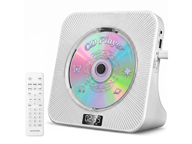 CD Player Portable Bluetooth Desktop CD Players for Home Portable CD Player with Bluetooth with Timer Built-in HiFi Speakers with LCD Screen...