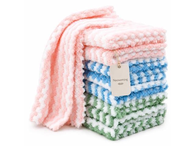 10PACK Kitchen Cleaning Cloths, Microfiber Dish Cloths: All-Purpose Washing/Soft/Lint Free/Absorbent/Quick Dry Reusable Washable Towels for...