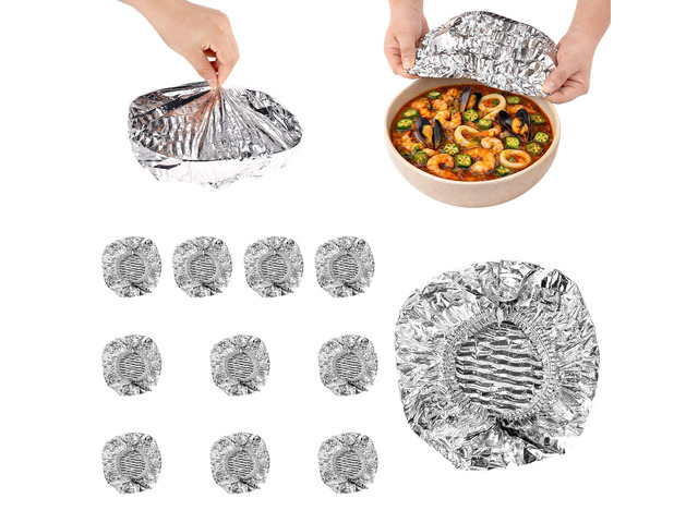20pcs Reusable Aluminum Foil Food Covers20cm/7.87inch Premium Pop Up Foil Food Covers Universal Kitchen Heat Shield Lids for Bowls Plates Storage...