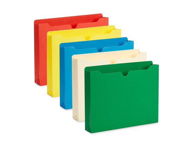 25 Expandable File Folders, Letter Size, 2', Assorted Expandable File Jacket, Reinforced Straight Cut Tab, 2 in Expansion Pocket, for Documents,...