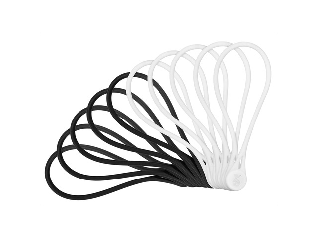 10-Pack Ultra Strong Silicone Magnetic Cable Ties Black and White, Magnetic Cord Ties, ZipTies, Cord Organizer