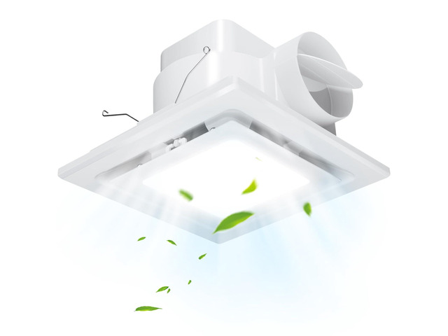 110 CFM Bathroom Exhaust Fan with LED Light, 1.0 Sones Ultra Quiet Ceiling Ventilation Fan, Fits Standard 8x8 Inches Ceiling Cutout, 6500K...