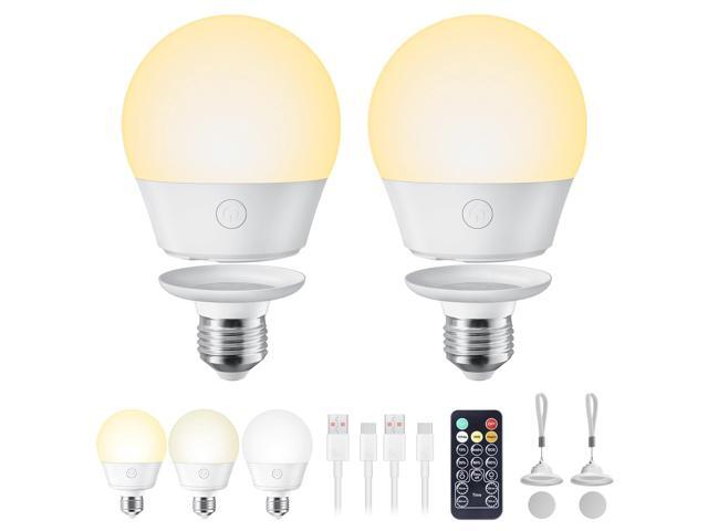 E26 Rechargeable Light Bulb with Remote for Sconces and Lamps Magnetic Base, Detachable Charging, Battery Backup Bulb for Sconces, Lamps and...