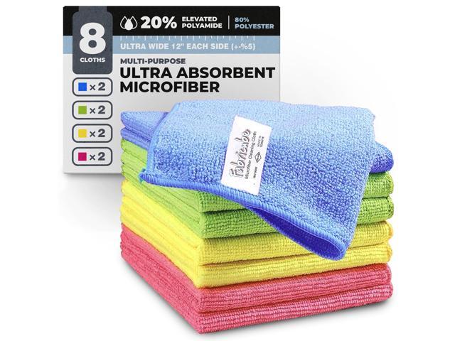 Turkish Microfiber Cleaning Cloth of 4 Colors 20% Polyamide for Elevated Liquid Suction Must Have Drying Supply for Kitchen and Home...