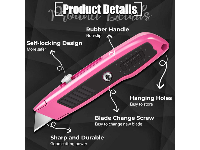 Box Cutter, 6 Pack Utility Knife, Box Cutters, Box Opener for DIY Box cutter retractable for warehouse, office, workshop, home, 6 pack box knife...