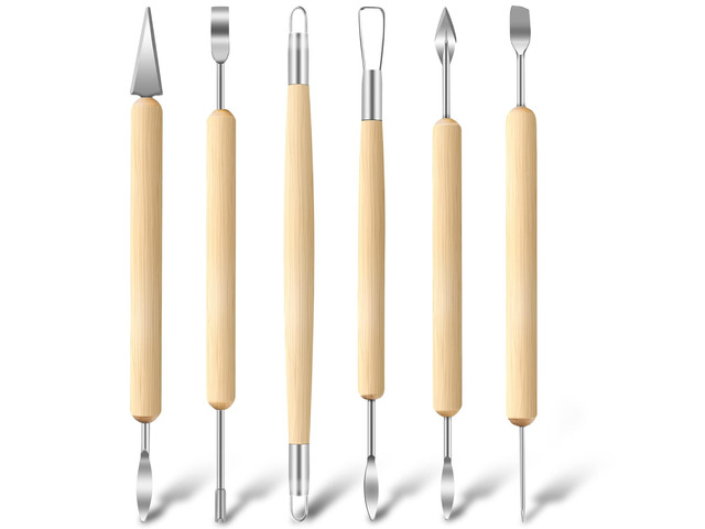 Jetmore 6 Pack Clay Tools Kit, Pottery Tools & Sculpting Tools, Polymer Modeling Clay Cutters Sculpture Set for Carving, Ceramics, Molding, DIY