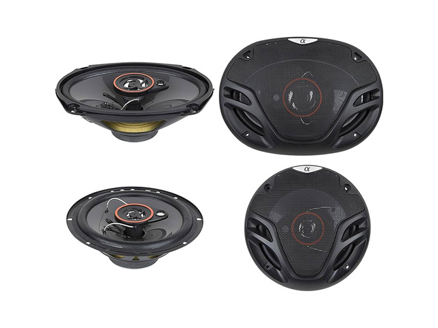 AS2629P Loudspeakers Pair of 6.5' 350W Max 3-Way Speakers Plus 6X9 500W Max 3-Way Car Audio Coaxial Speakers 4 Ohms Premium Quality Audio Door...