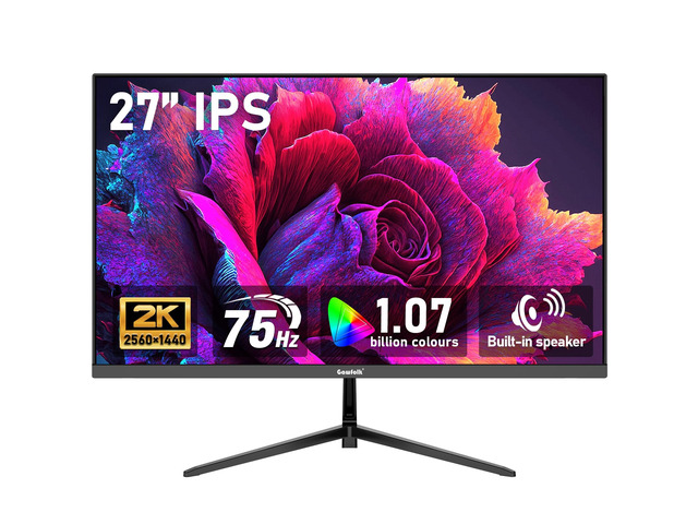 27 inch IPS 2K QHD Computer Monitor 75Hz Gaming PC Screen 2560×1440 resolution, 1msAdaptive Sync,100% sRGB, 1.07 billion colours,Built-in...