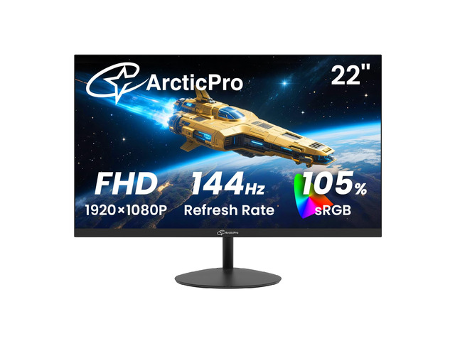22 Inch Gaming Monitor 144Hz, FHD Computer Monitor, 105% sRGB 1080p, 4000:1 Contrast, 3-Sided Frameless, Ultra Slim, VESA Mount, Eye Care, HDMI...