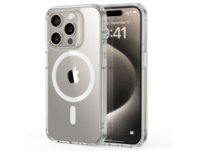 For iPhone 15 Pro Max Case for MagSafe, Anti-Yellowing, Clear Ultra Slim, 3X Military-Grade Drop Protection, Magnetic Phone Case, Impact...