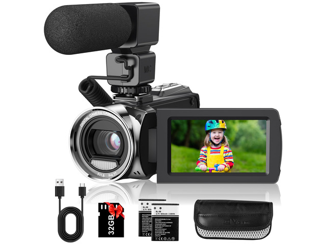 Video Camera Camcorder Digital Camera Recorder for YouTube Full HD 1080P 30FPS 36MP 3.0' 270Rotation LCD Video Cameras for Filming with...