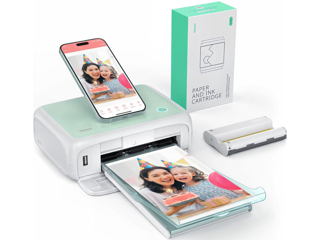 Photo Printer 4x6, Picture Printer with 54 Sheets & 1 Ink Ribbon, Support AR Video Printing, Wi-Fi Connection, Portable Photo Printer for...