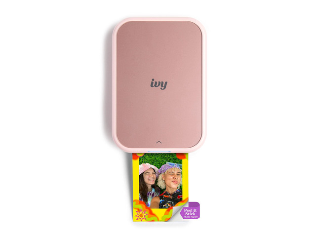Ivy 2 Mini Photo Printer, Print from Compatible iOS & Android Devices, Sticky-Back Prints, Blush Pink Print from Compatible iOS, Android Devices,...