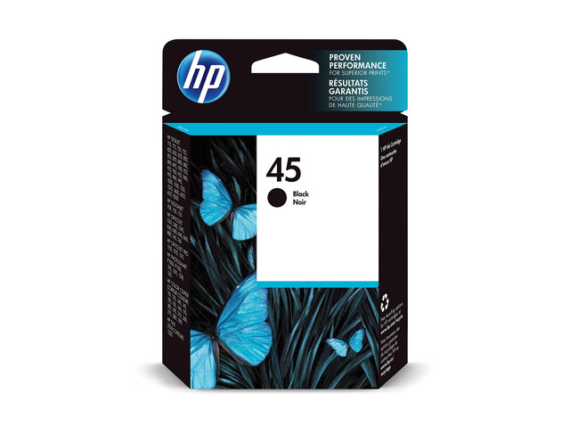 Original 45 Black Ink Cartridge Works with select DeskJet, DesignJet, OfficeJet, OfficeJet Pro, PhotoSmart, Color Copier, Fax Series 51645A