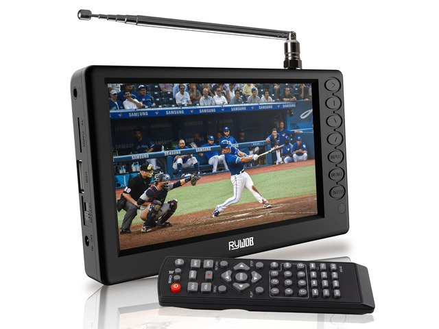 5' Portable Digital TV,Mini ATSC Battery Operated TV with Stand Supports TF Card/USB playback,Rechargeable Battery for 1800mAh,built-in FM radio...