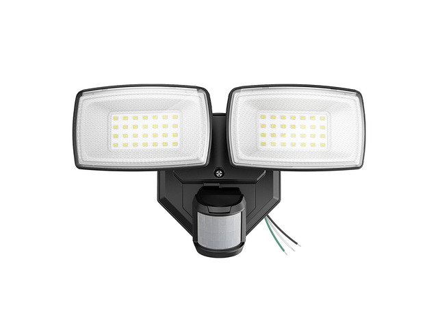32W 2 Head Motion Sensor Outdoor Lights, 3200LM 6500K LED Security Light Hardwired, Dusk to Dawn, Motion Detector Light for Outside, IP65...